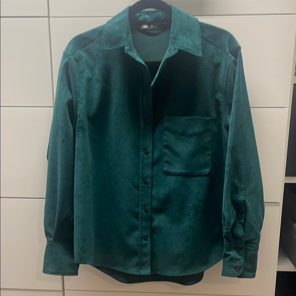 Zara Green corduroy Shirt